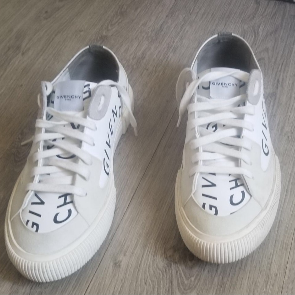 Givenchy White and Black Logo Sneakers